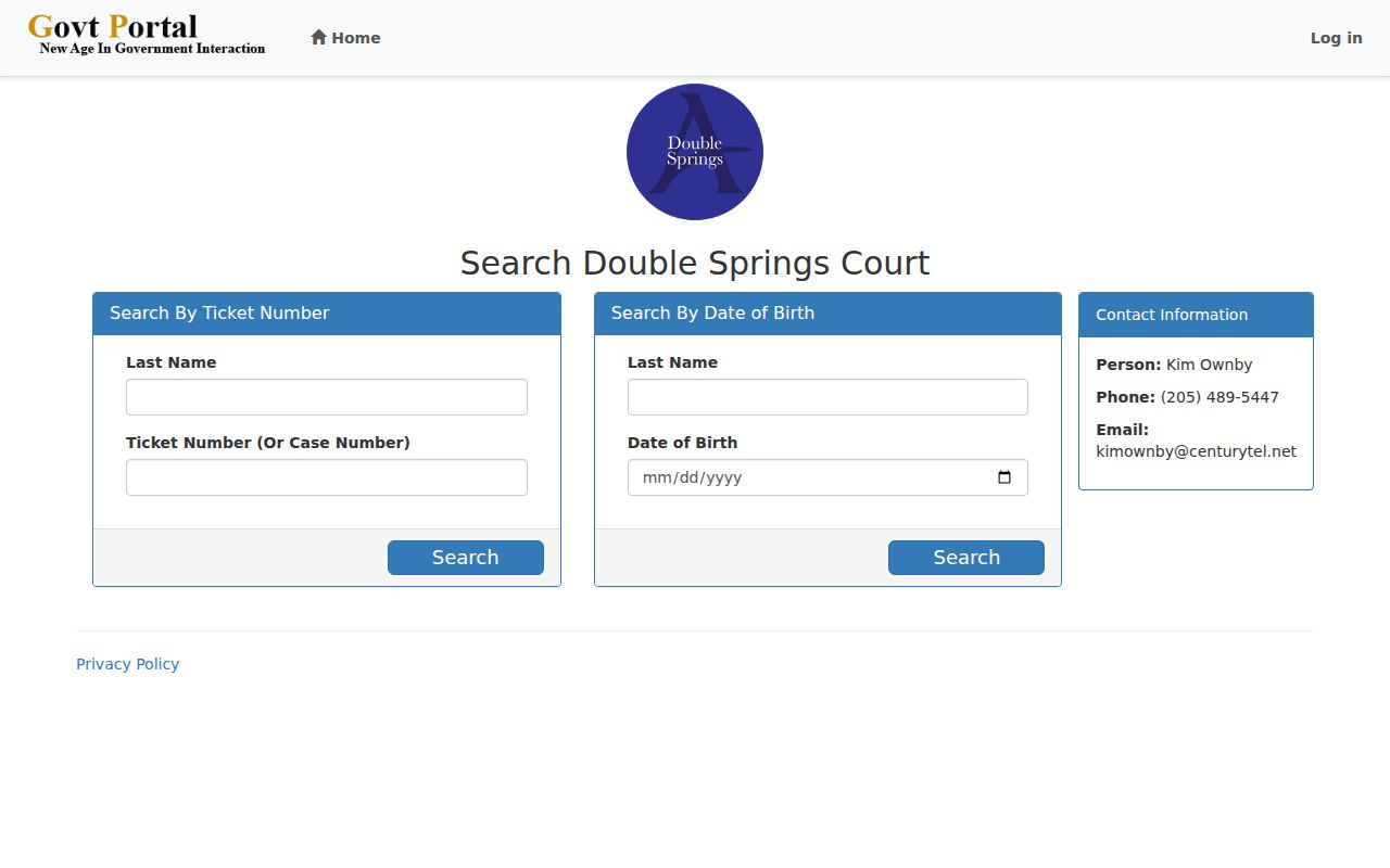 Double Springs criminal records ticket and case number search