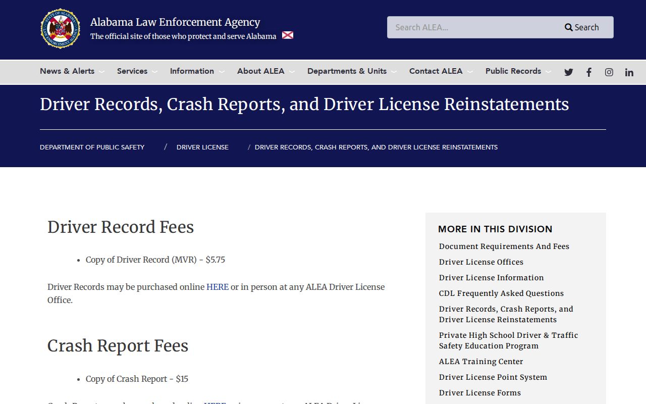 ALEA crash report channel related to Winston County arrest records