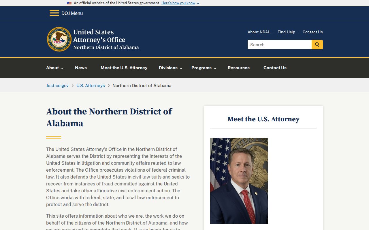 Northern District United States Attorney criminal cases affecting Winston County