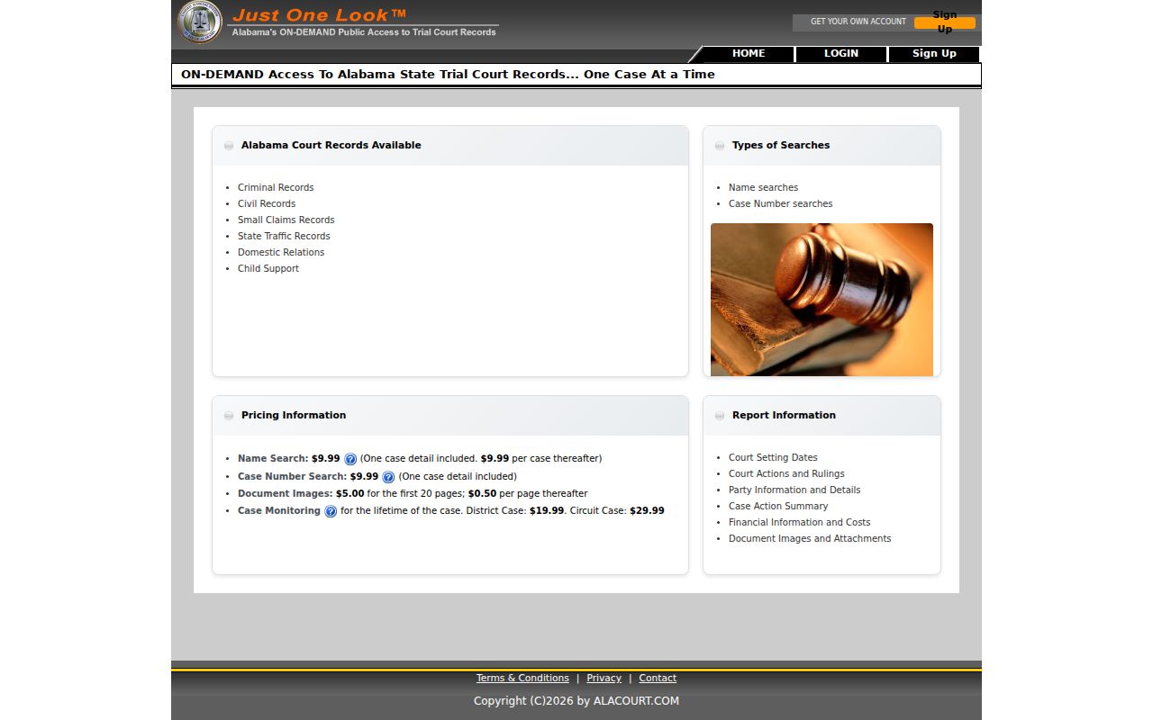 Winston County criminal history search through Just One Look