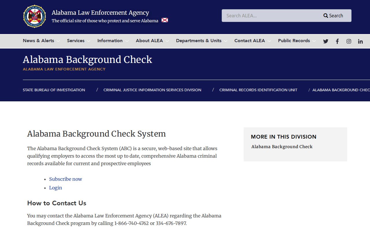 Official Alabama background check access for Winston County criminal history